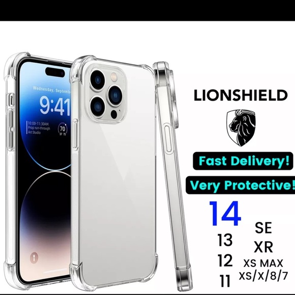 Lion shield IPhone 14 Clear Protective Case - Picture 1 of 5